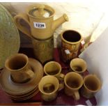 A studio pottery part coffee set - sold with a vase