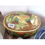 A Victorian majolica game pie dish - a/f