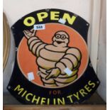 An enamel advertising sign for Michelin tyres