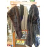 A vintage mink fur coat - sold with a similar stole and Alexon jacket with faux fur collar