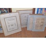 Various framed and unframed architectural prints