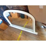 A 1.2m Victorian style overmantel mirror with arched top and spray painted and crazed painted