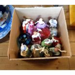 A box containing assorted Royal Doulton, Nao and Coalport figurines, etc.