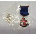 A vintage enamel RNLI Ladies Guild Committee medal - sold with a silver cricketing trophy