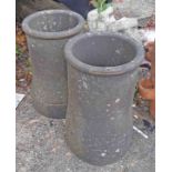 A pair of chimney pots