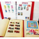 Three stock albums containing collections of mint and used mainly commemorative Commonwealth stamps,