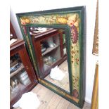 A 1.25m X 95cm reproduction decorative painted wood framed bevelled oblong wall mirror with