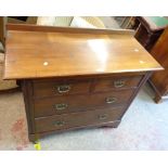 A 99cm late Victorian polished walnut chest of two short and two long graduated drawers, set on