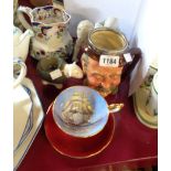A small quantity of ceramics, including an Aynsley cup and saucer with hand painted sailing ship