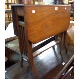 A 69cm Edwardian mahogany Sutherland table, set on slatted standard ends and swept legs