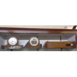 A 20th Century HAC oak cased mantel clock and Smiths chiming similar - sold with an oak cased wall