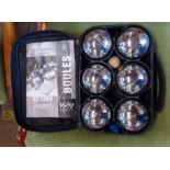 A cased set of boules