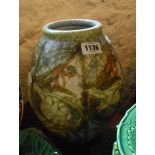 A large Denby stoneware Glyn Colledge vase decorated all over with abstract leaf patterns