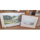 C.H. Gover: a framed watercolour, depicting a view of Torcross - signed and dated '89 - sold with