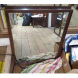 A polished wood framed mirror - from a dressing table