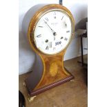 A modern Brufords (Exeter) reproduction inlaid mahogany cased balloon clock with floating balance