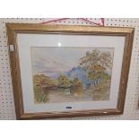 F.L. Dalton: a gilt framed watercolour entitled Evening Shadows - signed and dated 1891