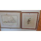 Nikolai Kotliarevsky: a framed watercolour entitled Leaves, Grass and Stems - signed - sold with