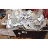 A small box containing assorted vintage glass bowls and sundae dishes