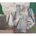 A selection of slate slabs and other shaped pieces