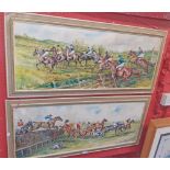 D. Brackenbury: a pair of vintage framed acrylics on board, depicting steeple chase scenes -