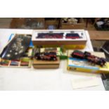 Three boxed Piko HO gauge model locomotives, related paperwork and photo