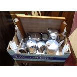 A Pico ware polished aluminium tea set - sold with an Oldhall stainless steel tea set, both with