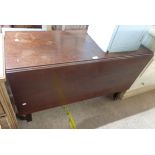 A 1.22m 19th Century solid mahogany drop-leaf centre section from a larger table, set on chamfered