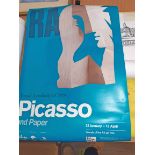 Pablo Picasso original art exhibition poster 'Picasso and Paper plus accompanying R.A.A Picasso