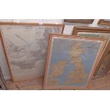 A pine framed vintage Administrative Map of The British Railways, by Bartholomew - sold with a map