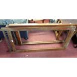 An Edwardian walnut three fold dressing screen frame with spindles to top - for restoration - 1.