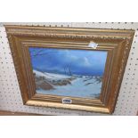 Alan Kingwell: a small gilt framed oil on board entitled Morning Light - signed