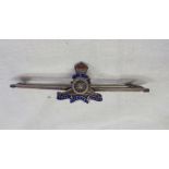 A silver sweetheart brooch of bar form bearing coat of arms for the Honourable Artillery Company