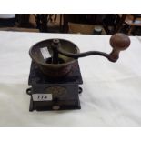 A late Victorian A. Kenrick & Sons patent coffee mill with tray under