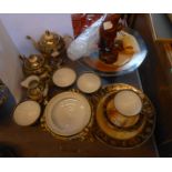 A Noritake part tea set decorated with Arab scenes - sold with another Noritake bowl and a Czech