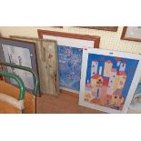 Four framed decorative prints