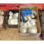 Two boxes containing a quantity of Royal Worcester Evesham oven to table ware, tea set, etc.