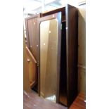 A 1.33m Edwardian inlaid mahogany double wardrobe with hanging space enclosed by a bevelled mirror