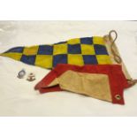 Two vintage ship pennant flags - sold with an enamelled RNLI Ladies Guild badge and a similar