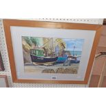 Jane Clue: a framed watercolour entitled In The Cove - signed and dated 2001