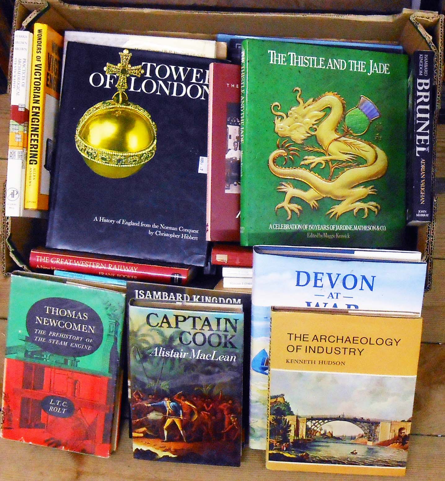 A quantity of hard back and books including numerous engineering titles, also archaeology, etc.