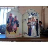 Two modern reproduction tea canisters