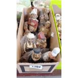 Ten Tremar pottery figures including band leader, chimney sweep, carpenter, etc. - one over painted