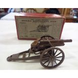 A W. Britain's Royal Artillery Gun No. 1201 in original box - box and gun with wear