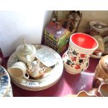 Assorted china including Royal Doulton Series Ware plates, Crown Ducal vase, etc.