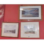 Three framed signed decorative coloured prints, comprising Elizabeth Parr entitled Coverack,