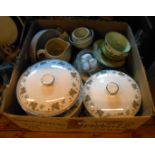 A box containing assorted ceramics, including Susie Cooper part dinner service, Grand