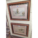 Charles Masters: a pair of polished wood framed watercolours, depicting views of the river Dart, one