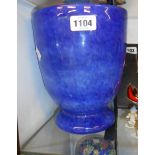 A 1930's blue Art glass vase decorated with internal cloudy bubble effect