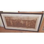 George Mason: a carved wood framed late 19th Century sepia engraving entitled The Harvest Moon